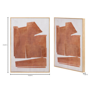 Moe's Home Cici Captivating Abstract Painting With Earthy Hues And Solid Pine Frame For Serene Home Decor Multicolor Design Painted On Canvas,Canvas Stretched Over Pine Wood Wp-1294-37