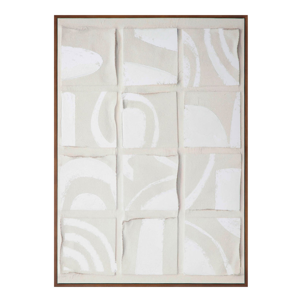 Moe's Home Unfold Abstract Canvas Art - Dadaist Inspiration With Shadowed Tones In Pine Frame For Modern Decor Multicolor Design Printed On Canvas,Canvas Stretched Over Pine Wood Wp-1295-37