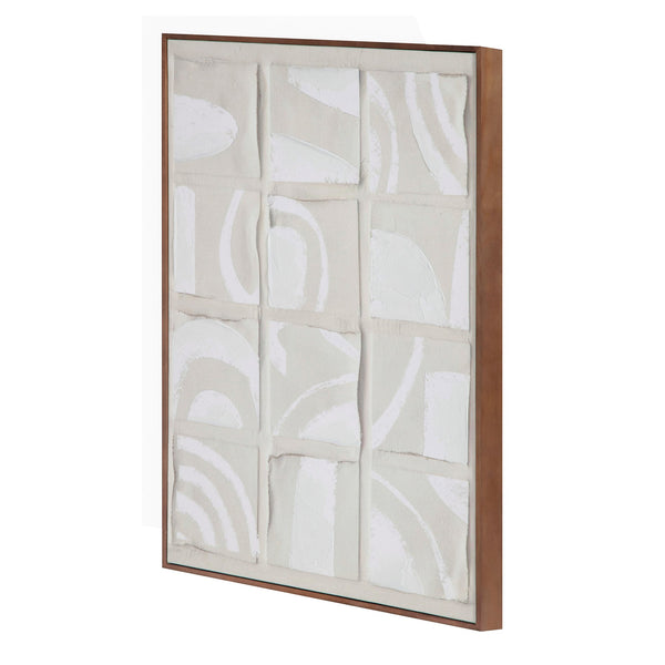 Moe's Home Unfold Abstract Canvas Art - Dadaist Inspiration With Shadowed Tones In Pine Frame For Modern Decor Multicolor Design Printed On Canvas,Canvas Stretched Over Pine Wood Wp-1295-37