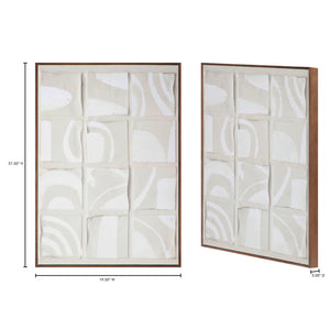 Moe's Home Unfold Abstract Canvas Art - Dadaist Inspiration With Shadowed Tones In Pine Frame For Modern Decor Multicolor Design Printed On Canvas,Canvas Stretched Over Pine Wood Wp-1295-37