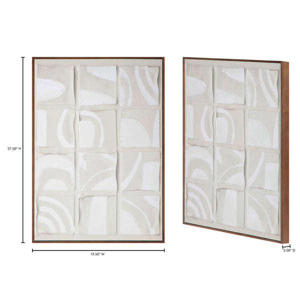 Moe's Home Unfold Abstract Canvas Art - Dadaist Inspiration With Shadowed Tones In Pine Frame For Modern Decor Multicolor Design Printed On Canvas,Canvas Stretched Over Pine Wood Wp-1295-37