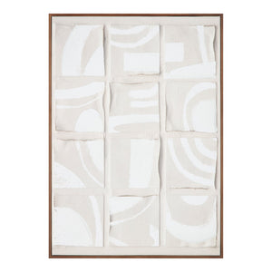 Moe's Home Unfold Abstract Canvas Art - Dadaist Inspiration With Shadowed Tones In Pine Frame For Modern Decor Multicolor Design Printed On Canvas,Canvas Stretched Over Pine Wood Wp-1296-37