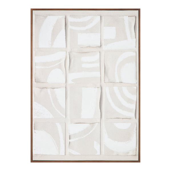 Moe's Home Unfold Abstract Canvas Art - Dadaist Inspiration With Shadowed Tones In Pine Frame For Modern Decor Multicolor Design Printed On Canvas,Canvas Stretched Over Pine Wood Wp-1296-37