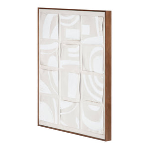 Moe's Home Unfold Abstract Canvas Art - Dadaist Inspiration With Shadowed Tones In Pine Frame For Modern Decor Multicolor Design Printed On Canvas,Canvas Stretched Over Pine Wood Wp-1296-37