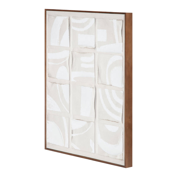 Moe's Home Unfold Abstract Canvas Art - Dadaist Inspiration With Shadowed Tones In Pine Frame For Modern Decor Multicolor Design Printed On Canvas,Canvas Stretched Over Pine Wood Wp-1296-37