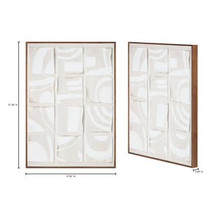 Moe's Home Unfold Abstract Canvas Art - Dadaist Inspiration With Shadowed Tones In Pine Frame For Modern Decor Multicolor Design Printed On Canvas,Canvas Stretched Over Pine Wood Wp-1296-37