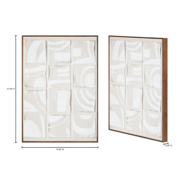 Moe's Home Unfold Abstract Canvas Art - Dadaist Inspiration With Shadowed Tones In Pine Frame For Modern Decor Multicolor Design Printed On Canvas,Canvas Stretched Over Pine Wood Wp-1296-37