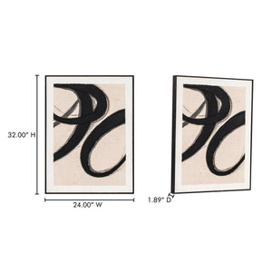 Moe's Home Poet Abstract Painting - Textured Acrylic Art With Lyrical Brush Strokes For Serene Home Decor Multicolor Acrylic Paint On Canvas,Solid Pine Frame Wp-1304-37