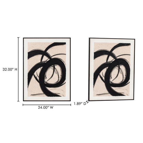 Moe's Home Poet Abstract Painting - Textured Acrylic Art With Lyrical Brush Strokes For Serene Home Decor Multicolor Acrylic Paint On Canvas,Solid Pine Frame Wp-1305-37