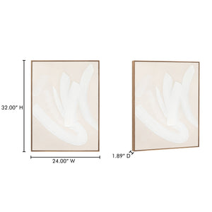 Moe's Home Chorus Abstract Painting - Elegant Neutral Tones With Lyrical Brush Strokes For Timeless Décor Multicolor Acrylic Paint On Canvas,Solid Pine Frame Wp-1308-37