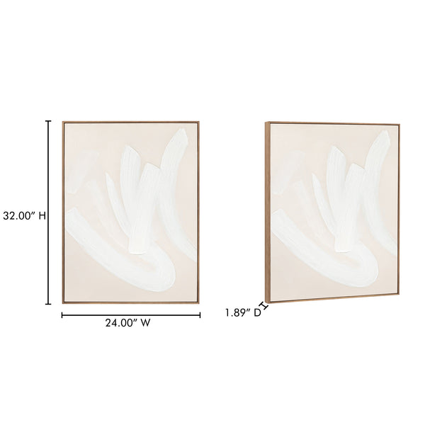 Moe's Home Chorus Abstract Painting - Elegant Neutral Tones With Lyrical Brush Strokes For Timeless Décor Multicolor Acrylic Paint On Canvas,Solid Pine Frame Wp-1308-37