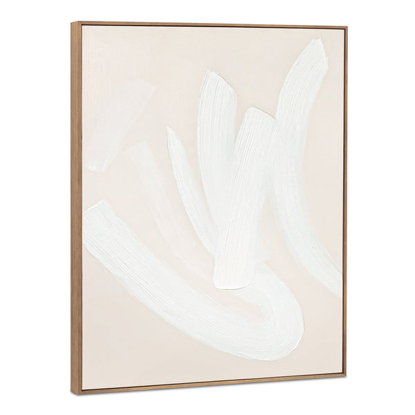 Moe's Home Chorus Abstract Painting - Elegant Neutral Tones With Lyrical Brush Strokes For Timeless Décor Multicolor Acrylic Paint On Canvas,Solid Pine Frame Wp-1308-37