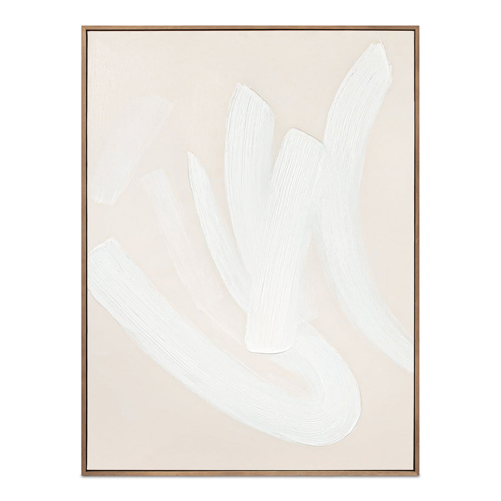 Moe's Home Chorus Abstract Painting - Elegant Neutral Tones With Lyrical Brush Strokes For Timeless Décor Multicolor Acrylic Paint On Canvas,Solid Pine Frame Wp-1308-37