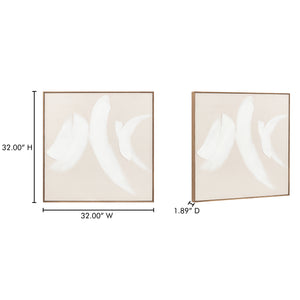 Moe's Home Chorus Abstract Painting - Elegant Neutral Tones With Lyrical Brush Strokes For Timeless Décor Multicolor Acrylic Paint On Canvas,Solid Pine Frame Wp-1309-37