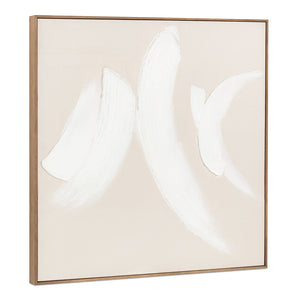 Moe's Home Chorus Abstract Painting - Elegant Neutral Tones With Lyrical Brush Strokes For Timeless Décor Multicolor Acrylic Paint On Canvas,Solid Pine Frame Wp-1309-37