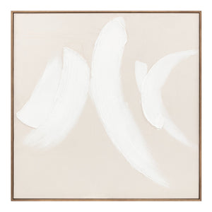 Moe's Home Chorus Abstract Painting - Elegant Neutral Tones With Lyrical Brush Strokes For Timeless Décor Multicolor Acrylic Paint On Canvas,Solid Pine Frame Wp-1309-37