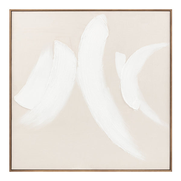 Moe's Home Chorus Abstract Painting - Elegant Neutral Tones With Lyrical Brush Strokes For Timeless Décor Multicolor Acrylic Paint On Canvas,Solid Pine Frame Wp-1309-37