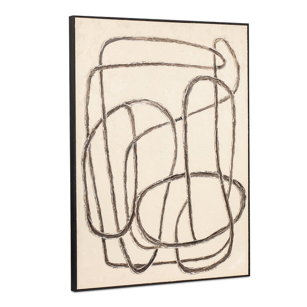 Moe's Home Encounters Framed Painting – Mesmerizing Textured Acrylic Art For Transitional Home Décor Multicolor Acrylic Paint On Canvas,Solid Pine Frame Wp-1310-37