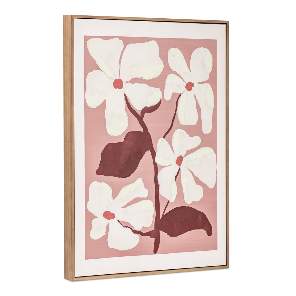 Moe's Home Blush Framed Canvas Art – Contemporary Floral Design With Texture, Warm Hues & Elegant Playfulness Multicolor Print On Canvas,Acrylic Paint On Canvas Wp-1311-37