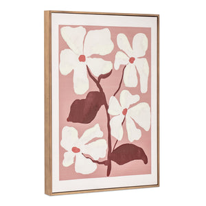 Moe's Home Blush Framed Canvas Art – Contemporary Floral Design With Texture, Warm Hues & Elegant Playfulness Multicolor Print On Canvas,Acrylic Paint On Canvas Wp-1311-37