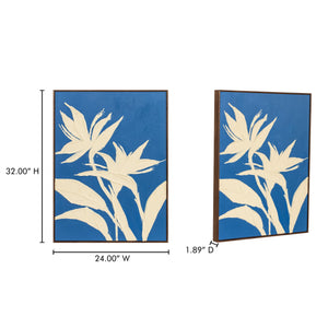 Moe's Home Paradis Vibrant Bird Of Paradise Flower Artwork - Textured Acrylic On Canvas With Rich Blue Background Multicolor Acrylic Paint On Canvas,Solid Pine Frame Wp-1312-37