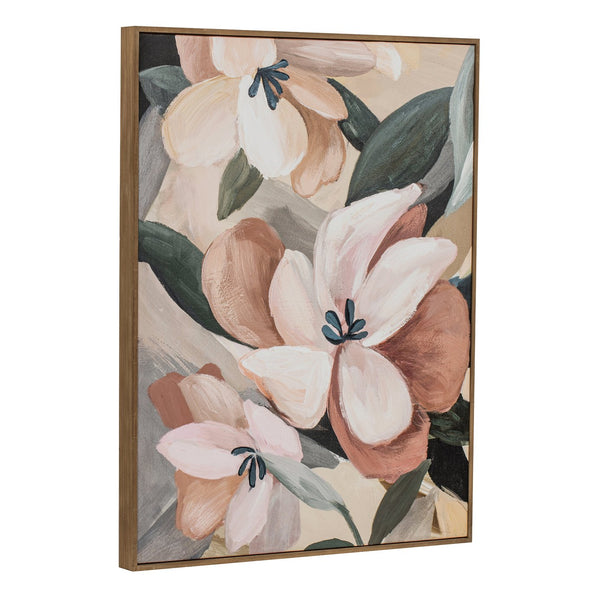 Moe's Home Virtue Painting - Exquisite Floral Art With Textured Brushstrokes, Perfect For Transitional Decor Multicolor Acrylic Paint On Canvas,Solid Pine Frame Wp-1316-37