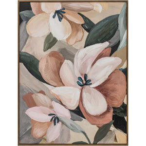 Moe's Home Virtue Painting - Exquisite Floral Art With Textured Brushstrokes, Perfect For Transitional Decor Multicolor Acrylic Paint On Canvas,Solid Pine Frame Wp-1316-37