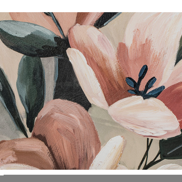 Moe's Home Virtue Painting - Exquisite Floral Art With Textured Brushstrokes, Perfect For Transitional Decor Multicolor Acrylic Paint On Canvas,Solid Pine Frame Wp-1317-37