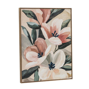 Moe's Home Virtue Painting - Exquisite Floral Art With Textured Brushstrokes, Perfect For Transitional Decor Multicolor Acrylic Paint On Canvas,Solid Pine Frame Wp-1317-37