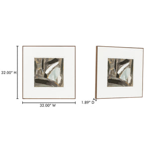 Moe's Home Sonnet Framed Painting - Elegant Acrylic Art On Canvas With Solid Pine Frame For Serene Decor Multicolor Acrylic Paint On Canvas,Canvas Matt Wp-1319-37