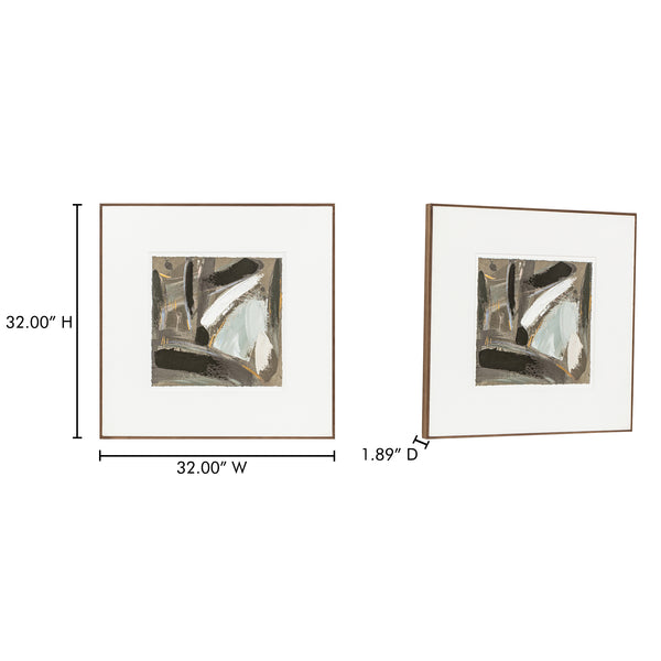 Moe's Home Sonnet Framed Painting - Elegant Acrylic Art On Canvas With Solid Pine Frame For Serene Decor Multicolor Acrylic Paint On Canvas,Canvas Matt Wp-1319-37