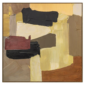 Moe's Home Studio Framed Painting - Modernist Abstract Art With Rich Textures And Warm Tones For Elegant Decor Multicolor Acrylic Paint On Canvas,Solid Pine Frame Wp-1321-37