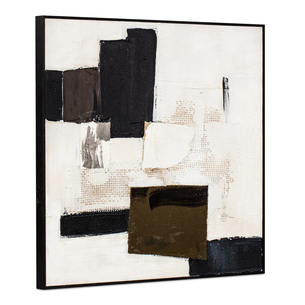 Moe's Home Interlude Framed Painting - Abstract Elegance With Textured Acrylic On Canvas And Solid Pine Frame Multicolor Acrylic Paint On Canvas,Solid Pine Frame Wp-1322-37