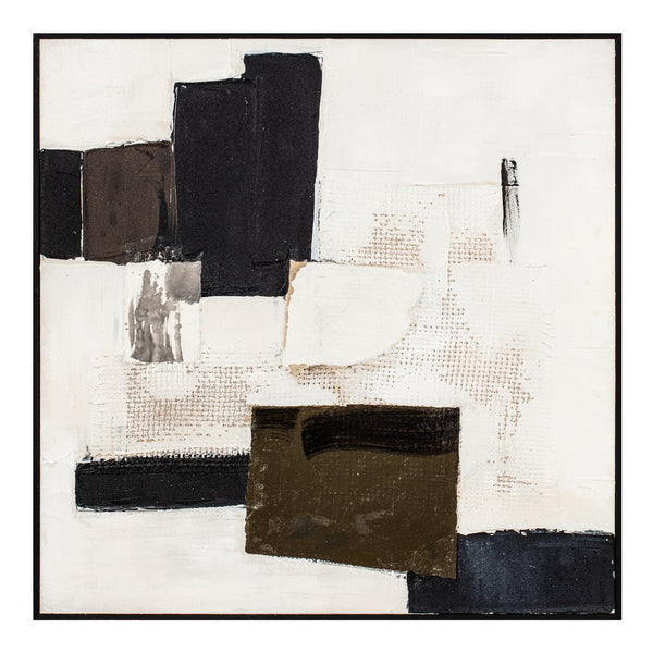 Moe's Home Interlude Framed Painting - Abstract Elegance With Textured Acrylic On Canvas And Solid Pine Frame Multicolor Acrylic Paint On Canvas,Solid Pine Frame Wp-1322-37