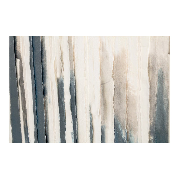 Moe's Home Nightingale Framed Painting: Evoke Tranquil Serenity With Textured Art Inspired By Nocturnal Whispers Multicolor Acrylic Paint On Parchment,Solid Pine Frame Wp-1323-37