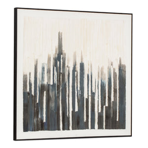 Moe's Home Nightingale Framed Painting: Evoke Tranquil Serenity With Textured Art Inspired By Nocturnal Whispers Multicolor Acrylic Paint On Parchment,Solid Pine Frame Wp-1323-37