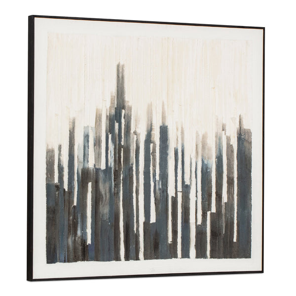 Moe's Home Nightingale Framed Painting: Evoke Tranquil Serenity With Textured Art Inspired By Nocturnal Whispers Multicolor Acrylic Paint On Parchment,Solid Pine Frame Wp-1323-37