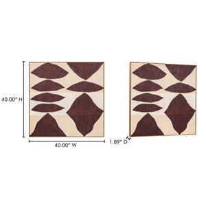 Moe's Home Amada Framed Painting - Elegant Modern Abstract Art With Textured Acrylic And Warm Red Hues Multicolor Acrylic Paint On Canvas,Solid Pine Frame Wp-1324-37