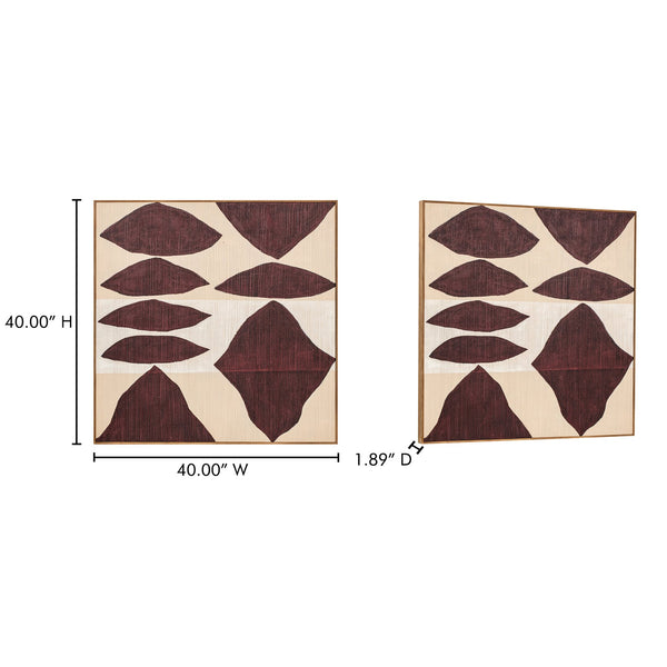 Moe's Home Amada Framed Painting - Elegant Modern Abstract Art With Textured Acrylic And Warm Red Hues Multicolor Acrylic Paint On Canvas,Solid Pine Frame Wp-1324-37