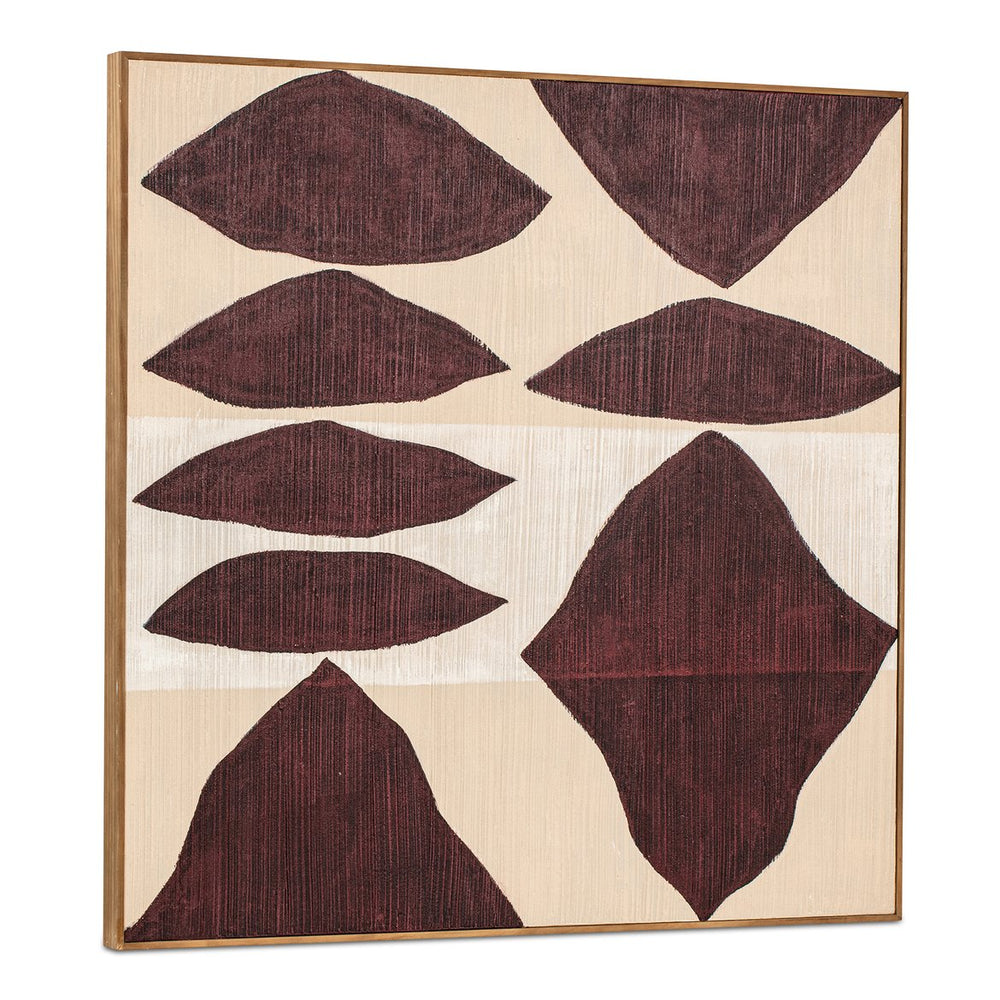 Moe's Home Amada Framed Painting - Elegant Modern Abstract Art With Textured Acrylic And Warm Red Hues Multicolor Acrylic Paint On Canvas,Solid Pine Frame Wp-1324-37