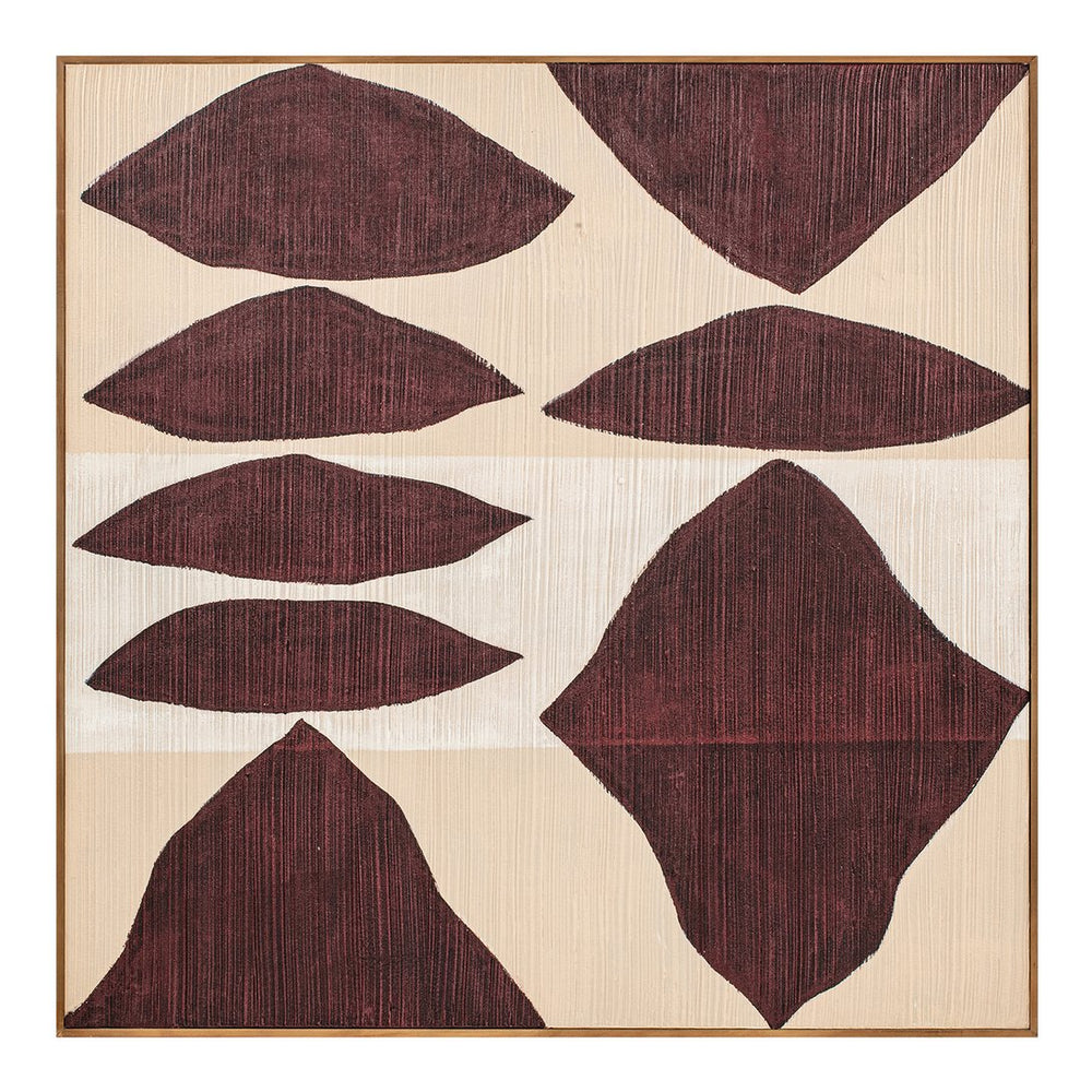 Moe's Home Amada Framed Painting - Elegant Modern Abstract Art With Textured Acrylic And Warm Red Hues Multicolor Acrylic Paint On Canvas,Solid Pine Frame Wp-1324-37