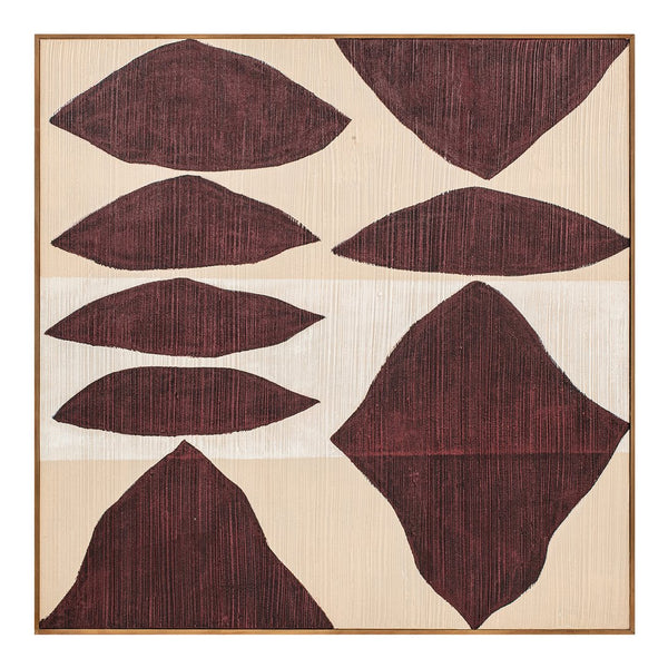 Moe's Home Amada Framed Painting - Elegant Modern Abstract Art With Textured Acrylic And Warm Red Hues Multicolor Acrylic Paint On Canvas,Solid Pine Frame Wp-1324-37