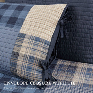 JLA Home Winter Hills Cotton Patchwork Daybed Set Coastal Farmhouse Navy Blue White 5 Piece 39 W x 75 L (Day Bed Set) WR13-4088