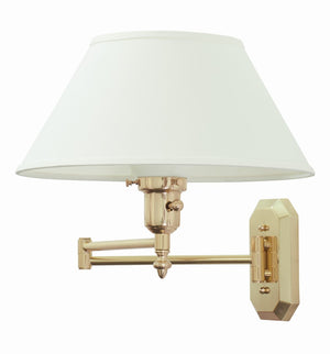 House Of Troy Wall Swing Arm Lamp - Elegant Light Fixture With Ies Diffuser And Stylish Fabric Shade For Soft Glow Polished Brass Metal Ws-704