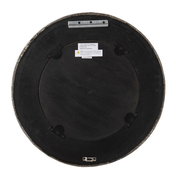 Safavieh Hessmer Ribbed Round Wall Mirror With Beveled Edge And Silver Cladding For Modern Interiors WS1121417