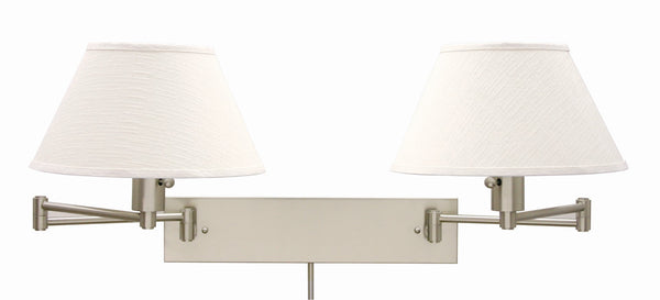 House Of Troy Home/Office Double Wall Swing Satin Brass - Elegant Design For Stylish Interiors & Direct Wiring Option Satin Nickel Metal Ws14-2-52