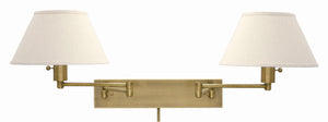 House Of Troy Home/Office Double Wall Swing Satin Nickel - Stylish, Direct Wired Solution For Modern Spaces Antique Brass Metal Ws14-2-71