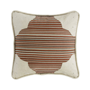 Hiend Accents Faux Leather Corner Scallop Pillow - Contemporary Southwestern Design With Chic Metal Studs And Luxury Cream Shell, 100% Polyester. Filling, 100% Polyester Ws1618p5