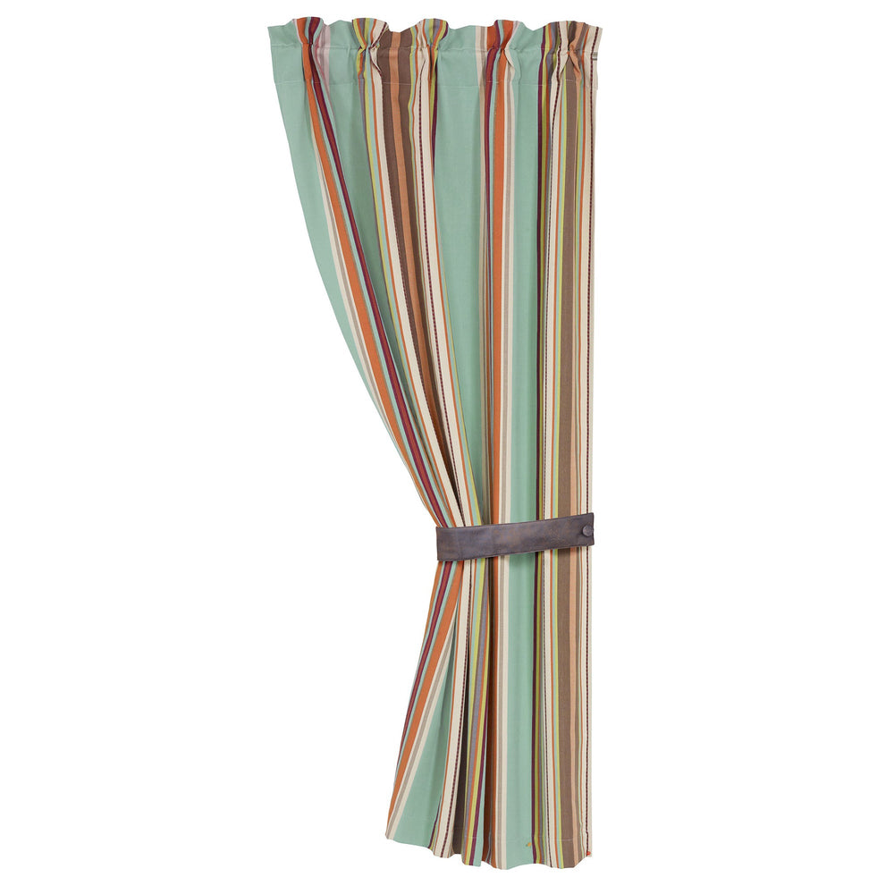 Hiend Accents Serape Curtain Panel - Vibrant Southwestern Stripes For A Stylish And Colorful Home Decor Upgrade Turquoise,Brown  Ws1753c