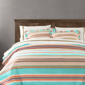 Hiend Accents Serape Comforter Set - Vibrant Southwestern Design With Matching Pillow Shams For Cozy Elegance Turquoise,Brown Comforter ,Face, 45% Cotton,40% Polyester,15% Linen,Back, 100% Cotton,Fill, 100% Polyester. Pillow Sham ,45% Cotton,40% Polyester,15% Linen. Ws1753-sq-oc